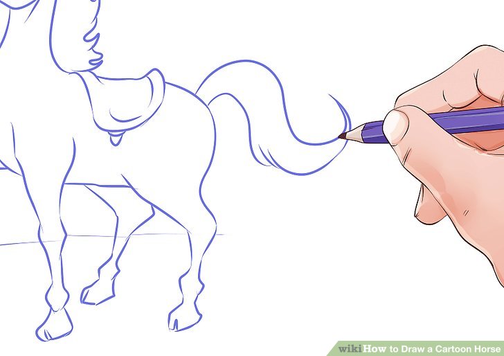 728x514 How To Draw A Cartoon Horse 10 Steps (With Pictures)