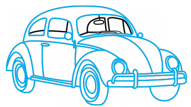 382x215 How To Draw Vw Beetle, A Car, Easy Step By Step Drawing Tutorial