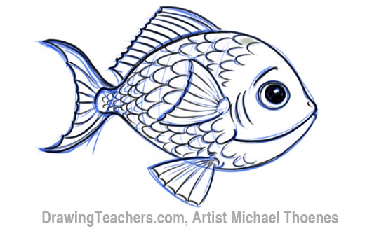 550x333 How To Draw A Cartoon Fish