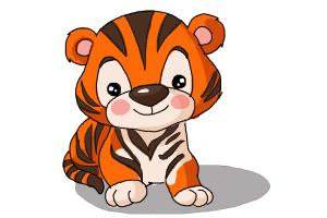 300x200 How To Draw A Cute Tiger
