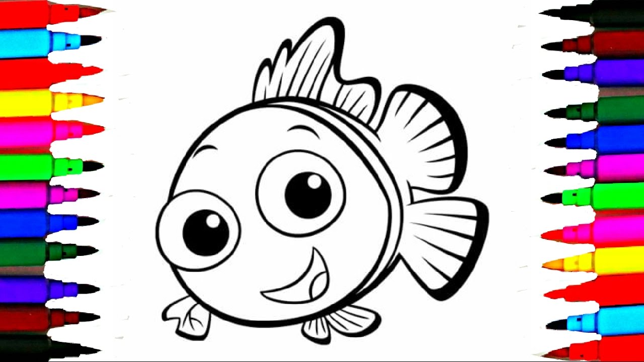 1280x720 Coloring Pages Little Fish L Ocean Creatures Drawing To Color