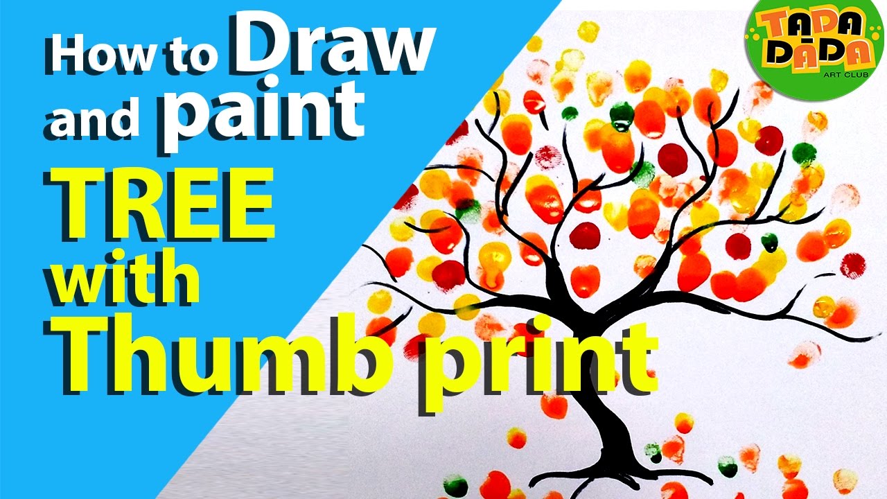 1280x720 How To Make Colorful Tree With Thumb Print Step By Step Kids