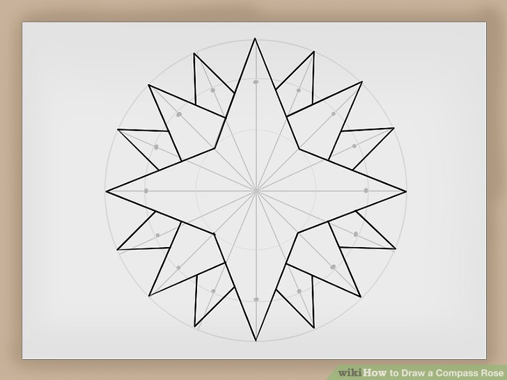728x546 How To Draw A Compass Rose 12 Steps (With Pictures)