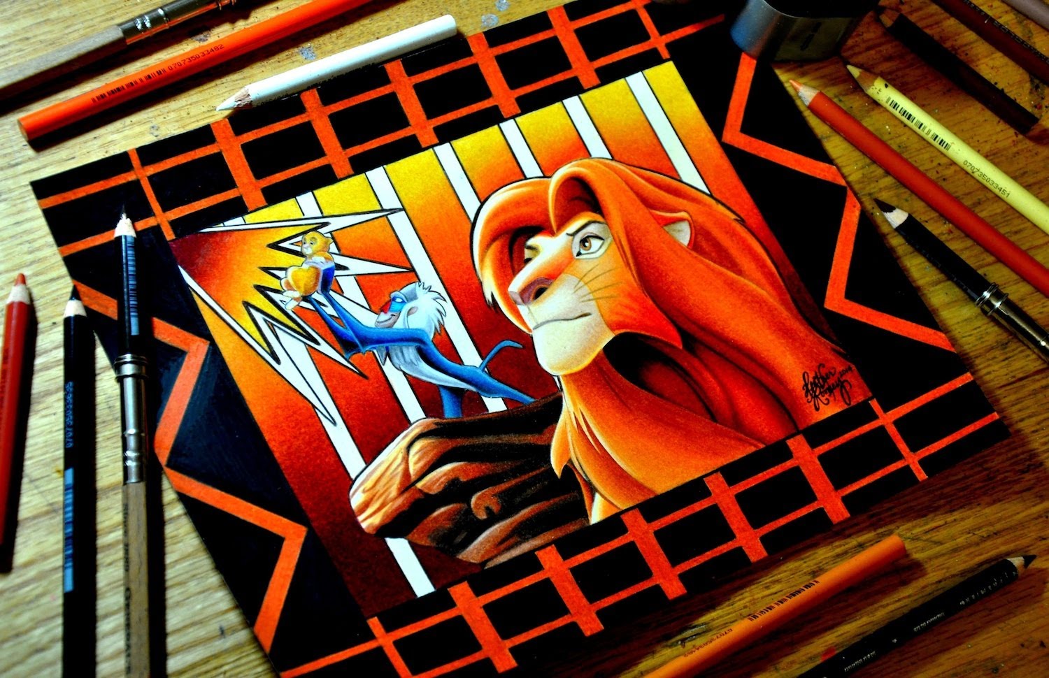 1500x970 The Lion King Colored Pencil Drawing