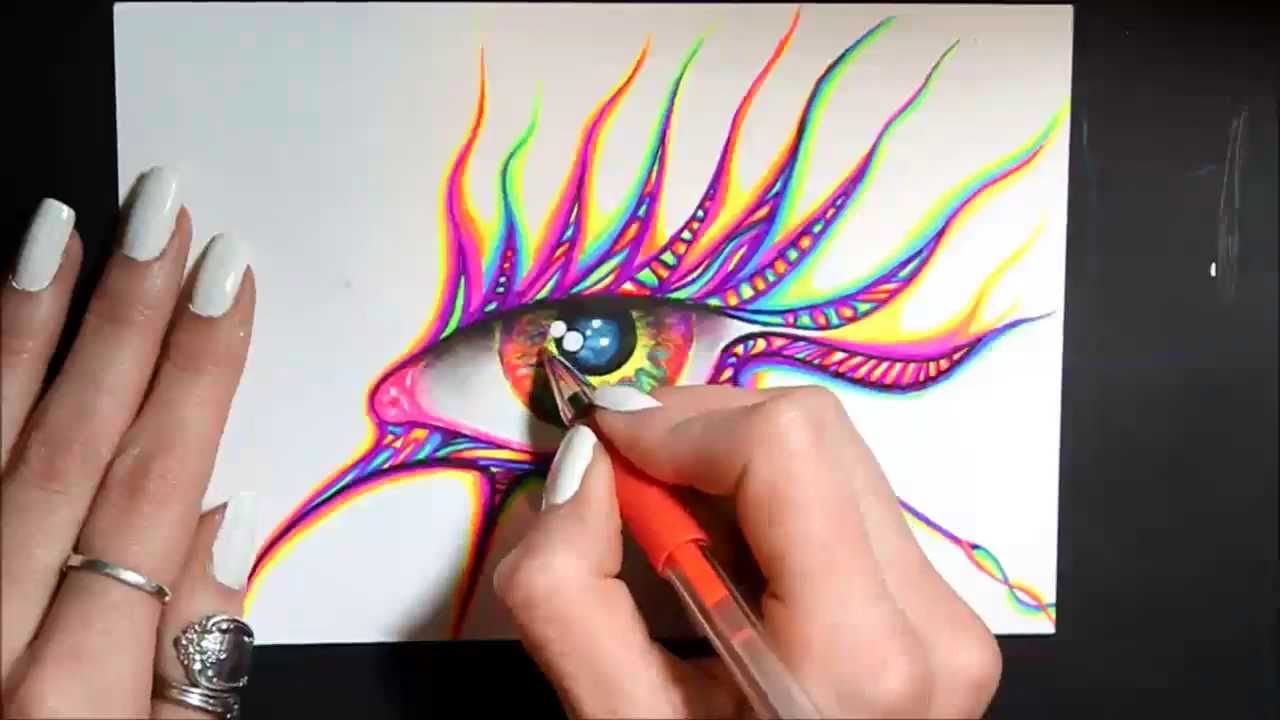 1280x720 Gel Pen Art Eye