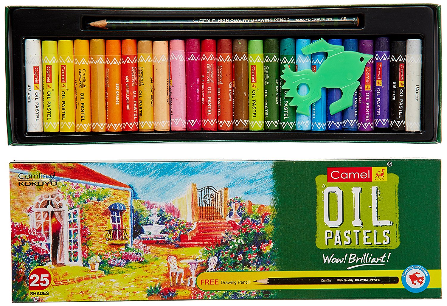 1500x1027 Camlin Kokuyo Oil Pastel + Free 1 Drawing Pencil