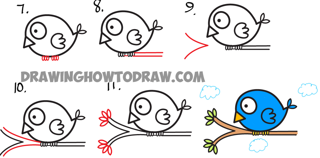1094x542 How To Draw Cute Cartoon Bird Illustration From Arrow Shape