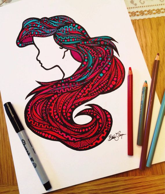 570x670 Sea Hair Print Sharpie, Bristol And Hand Drawn