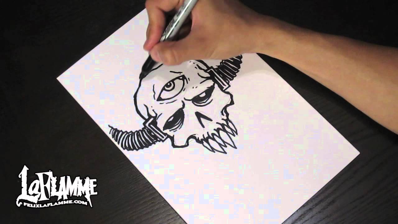1280x720 Skull Drawing With Sharpie