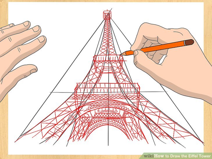 728x546 How To Draw The Eiffel Tower 14 Steps (With Pictures)