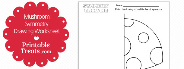 610x229 Mushroom Symmetry Drawing Worksheet Printable