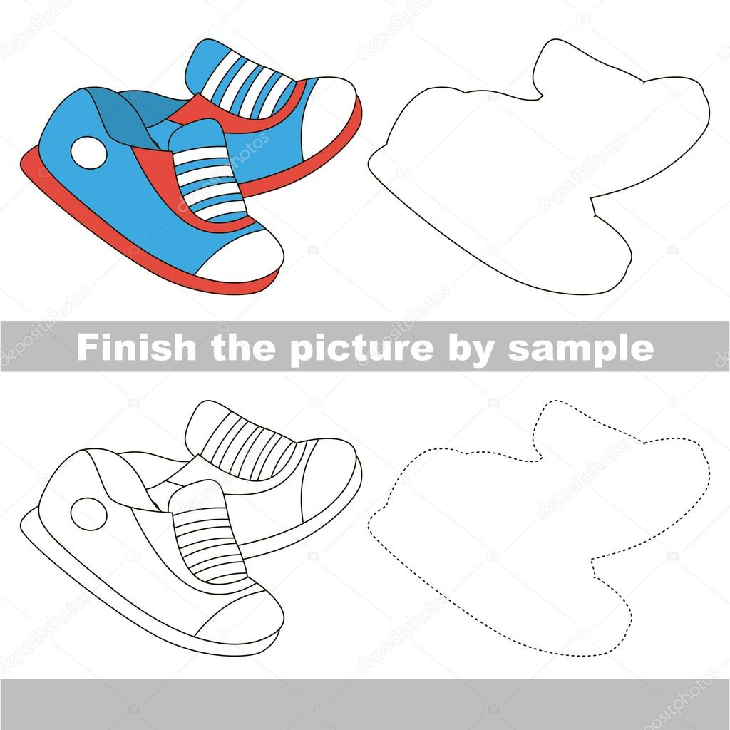 1024x1024 Shoe. Drawing Worksheet. Stock Vector Anna Mikhailova
