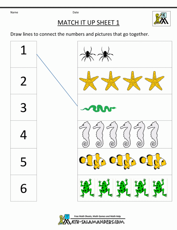 595x770 Free Printable Math Worksheets For Kindergarten And First Grade