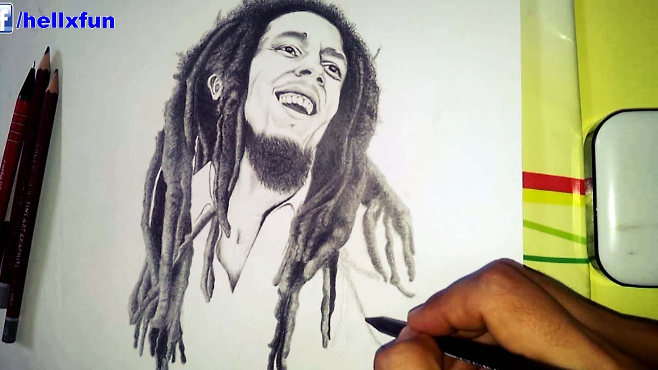 1280x720 Bob Marley Drawing