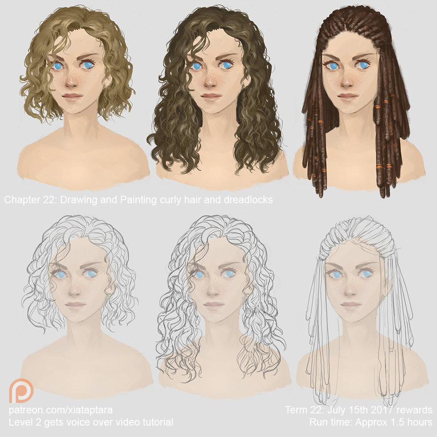 894x894 Drawing And Painting Curly Hair And Dreadlocks By Xiataptara