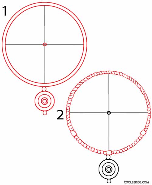 500x607 How To Draw A Dreamcatcher (Step By Step) Cool2bkids