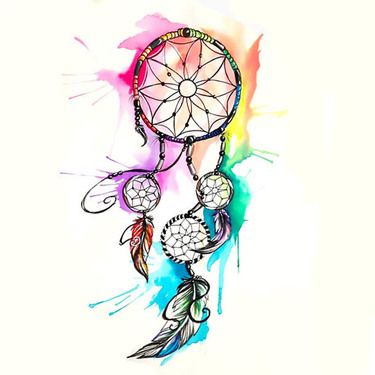 375x375 Watercolor Dreamcatcher Tattoo Design Tattoo Art Amp Drawings