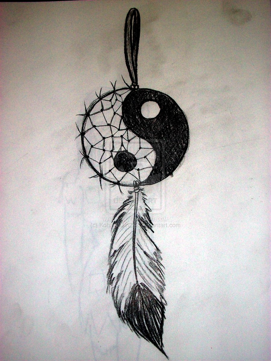 900x1200 Yin Yang Dream Catcher By