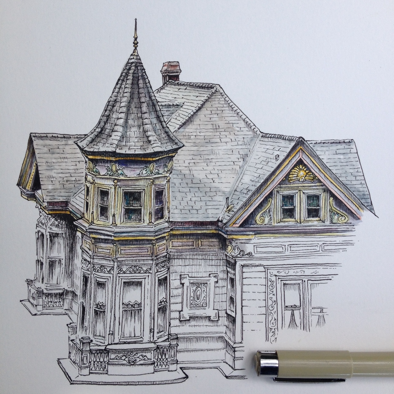 1280x1280 Illustrated House Art Showcase Sketches, Draw