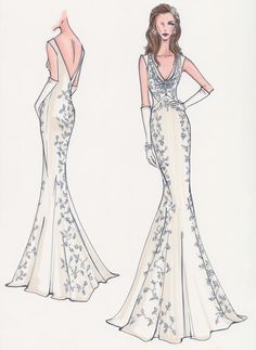 236x323 Mermaid Style Wedding Dresses Drawing