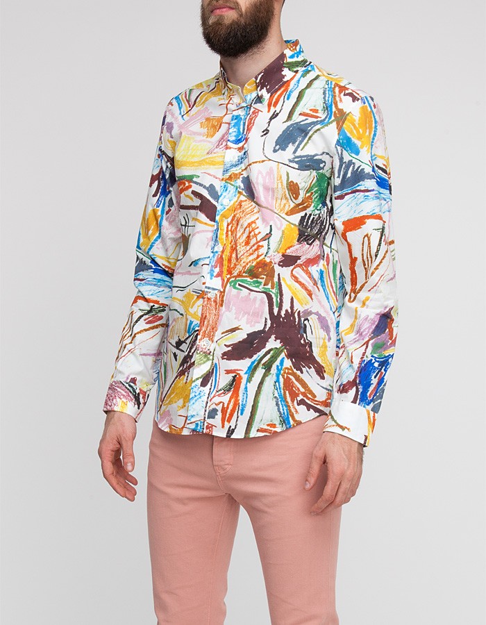 700x900 Robin Cameron Crayon Drawing Dress Shirt White Via Soletopia