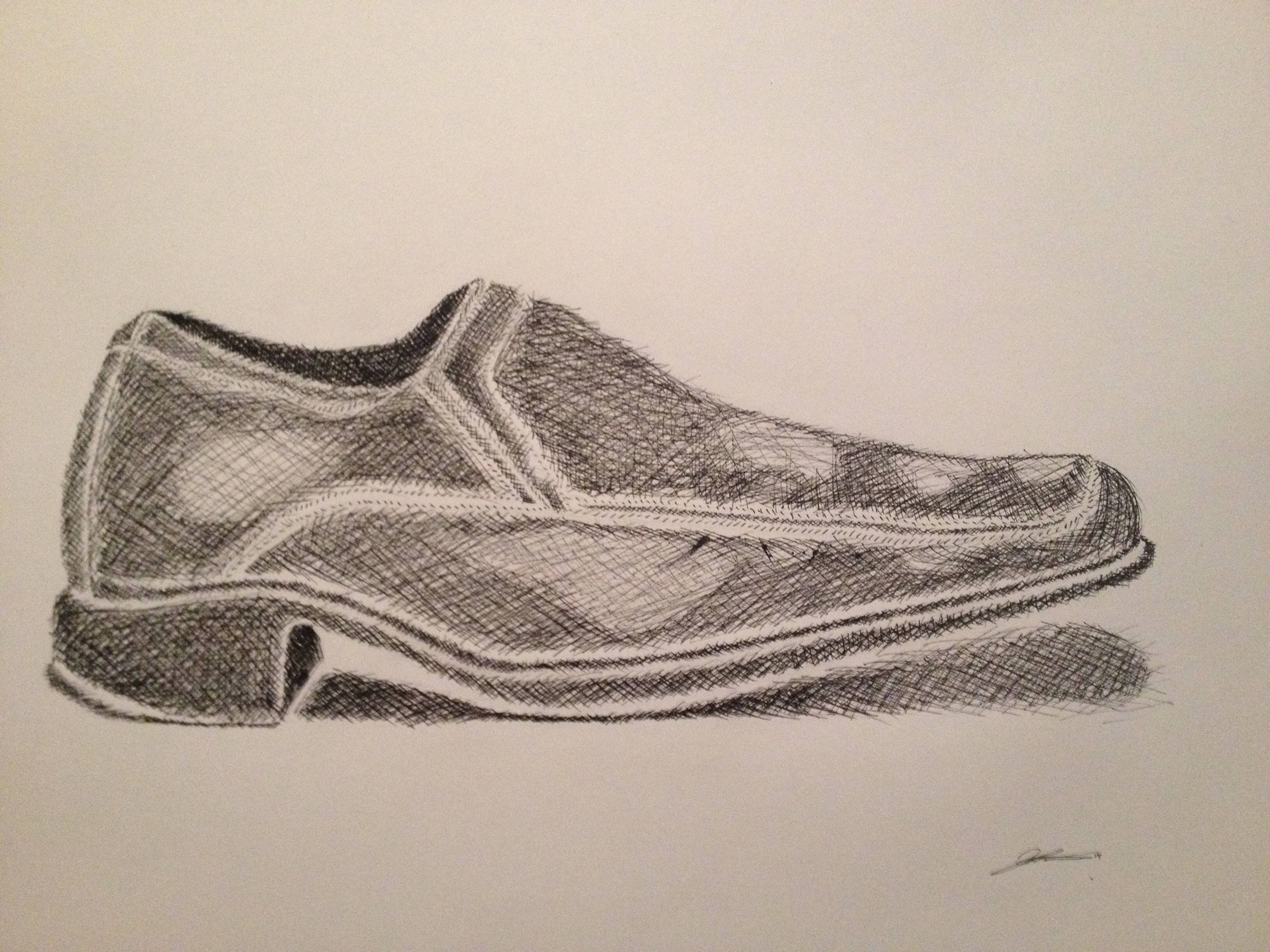 3264x2448 Cross Hatch Drawing Of My Dress Shoe My Art Cross
