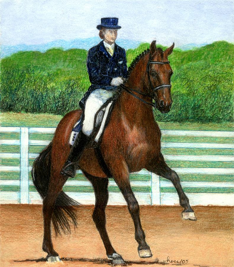 791x900 Hanovarian Dressage Horse Portrait Drawing By Olde Time Mercantile