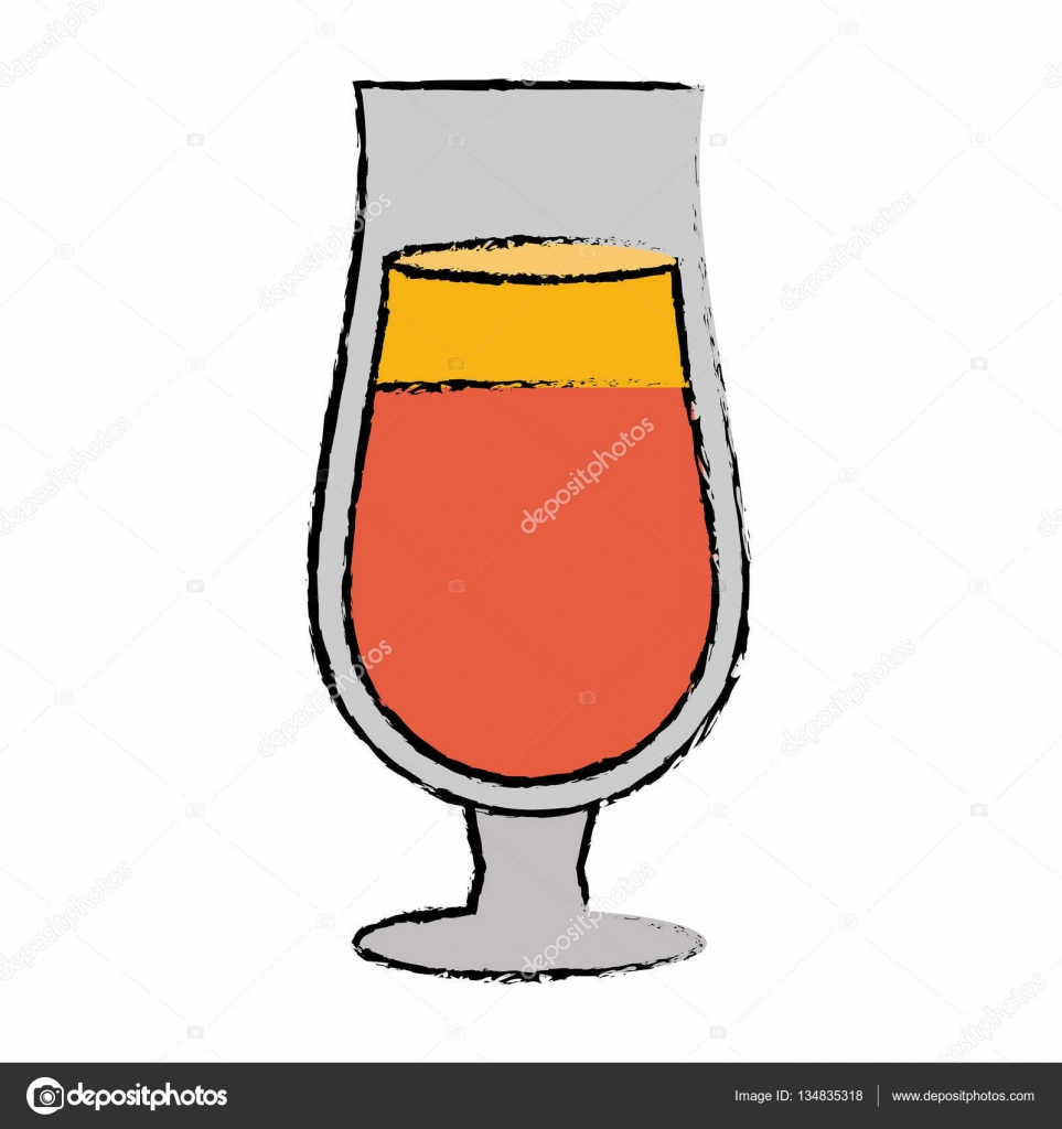 963x1024 Drawing Cocktail Popular Alcohol Drink Straw Stock Vector