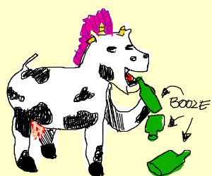 300x250 Punk Cow Drinking