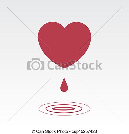 450x470 Heart Drip Large Heart Dripping With Ripples Vector Illustration