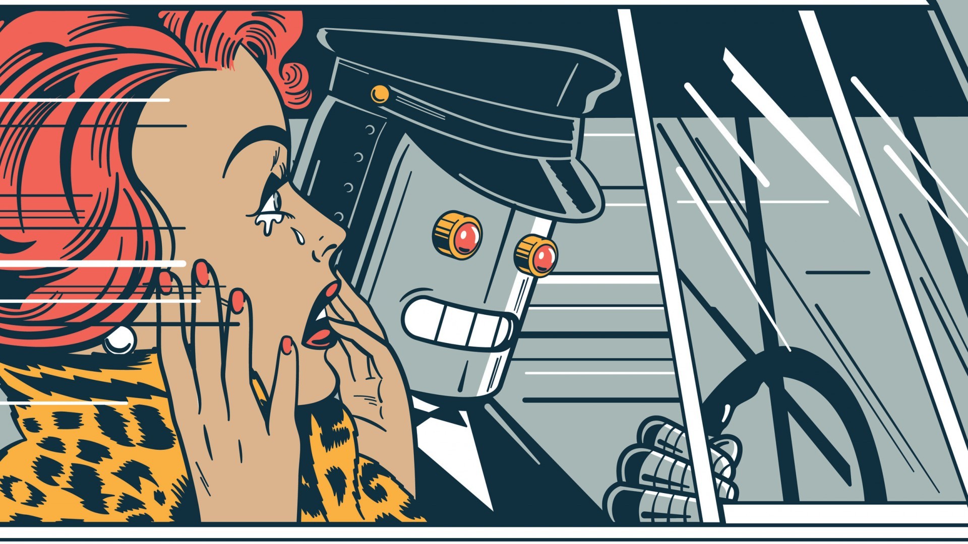 1920x1080 Wallpaper 1920x1080 Px, Car Interior, Crying, Digital Art