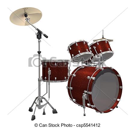 450x425 Drum Kit Isolated On A White Background Clip Art