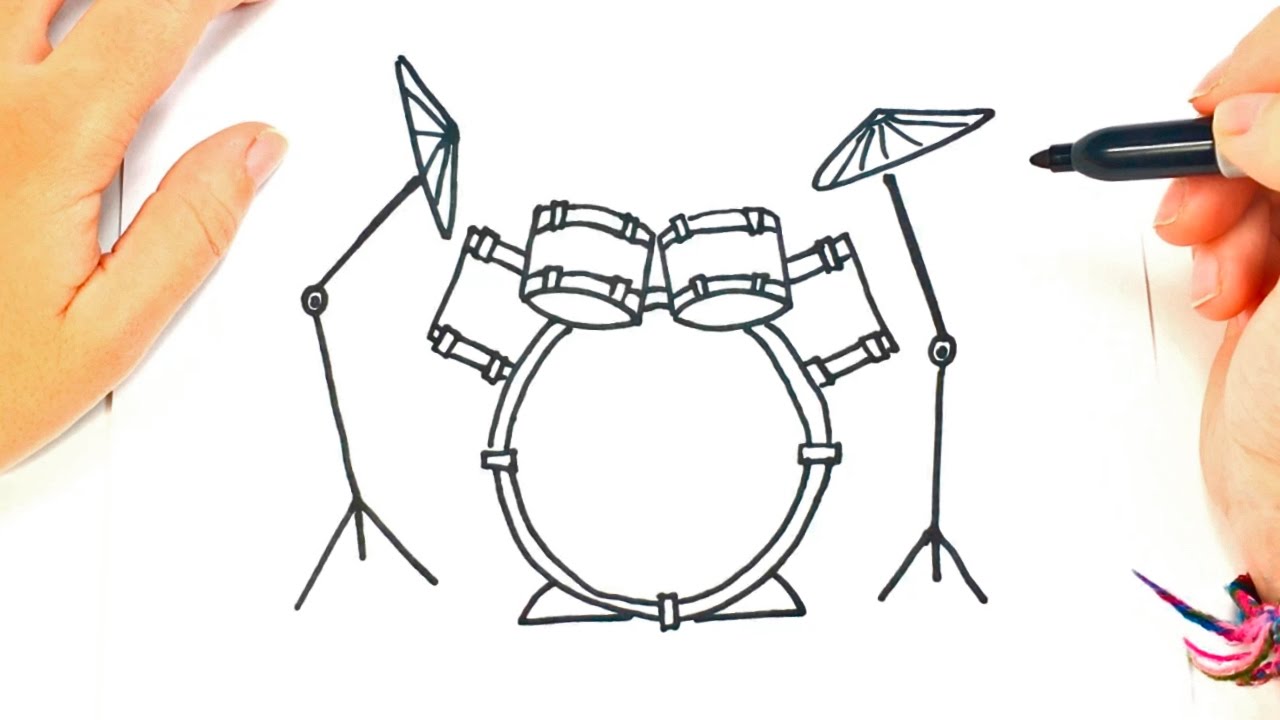 1280x720 How To Draw A Drums Drums Easy Draw Tutorial