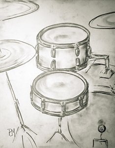 234x300 Vintage Drum Drawings Fine Art America