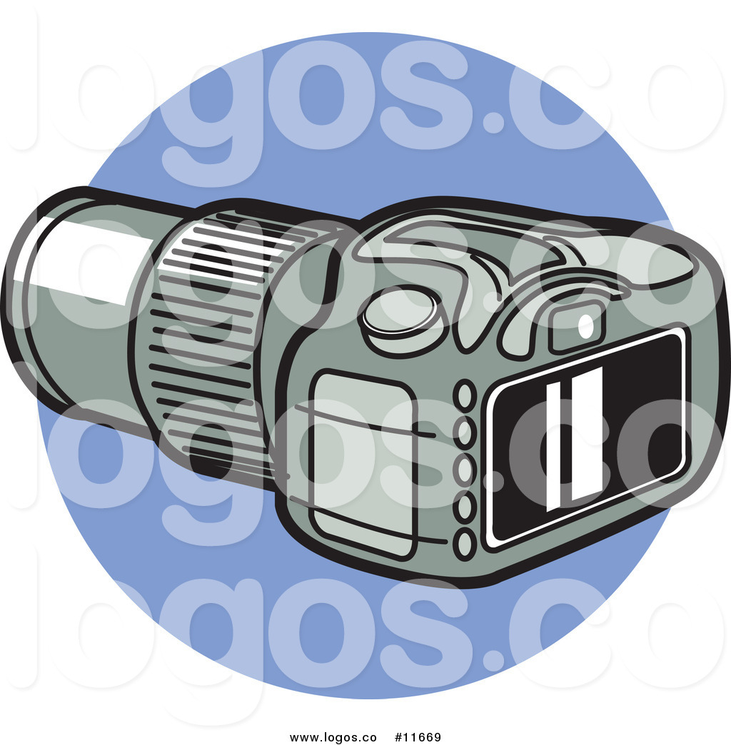 1024x1044 Royalty Free Clip Art Vector Dslr Digital Camera Over A Blue