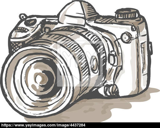 512x410 Drawing Of A Digital Slr Camera Image