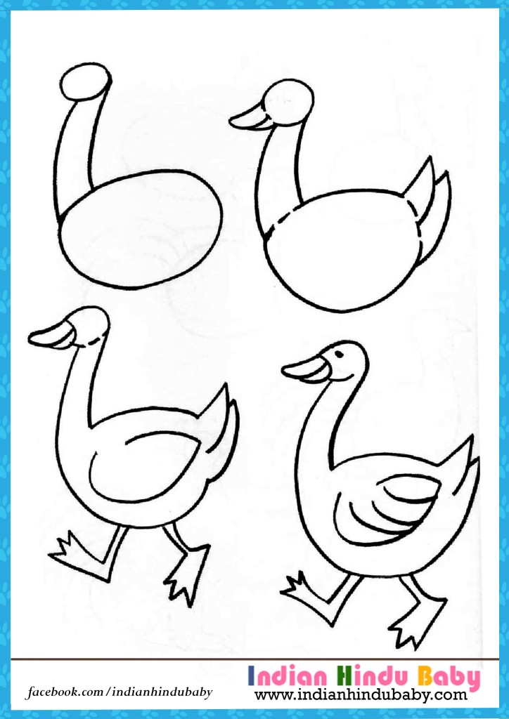 724x1024 Duckstep Duck Step Step Drawing For Kids Indian Hindu Ba