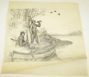300x261 Reinhold H. Palenske (1884 1954) Original Drawing Duck Hunting