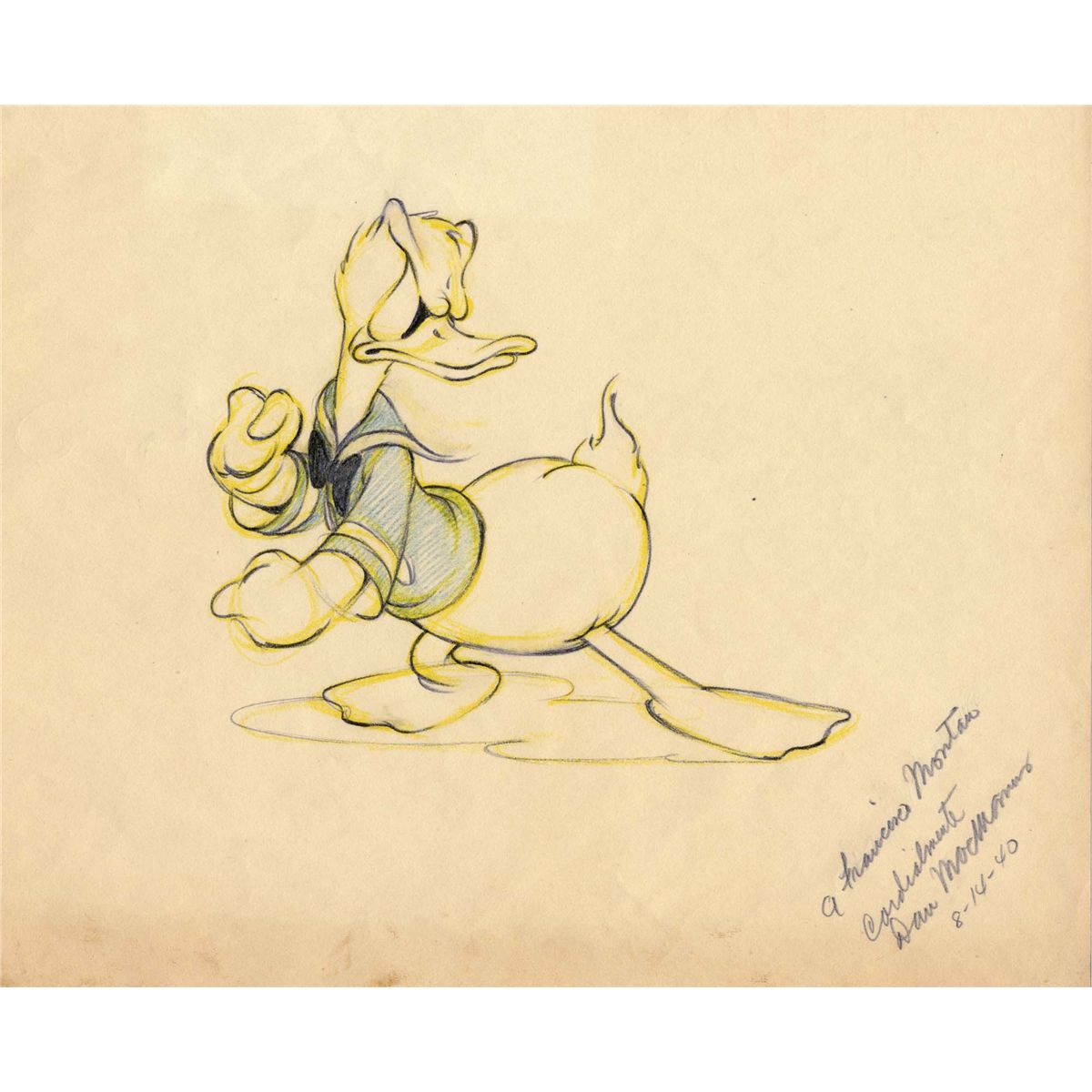 1200x1200 Original Dan Macmanus Donald Duck Drawing.