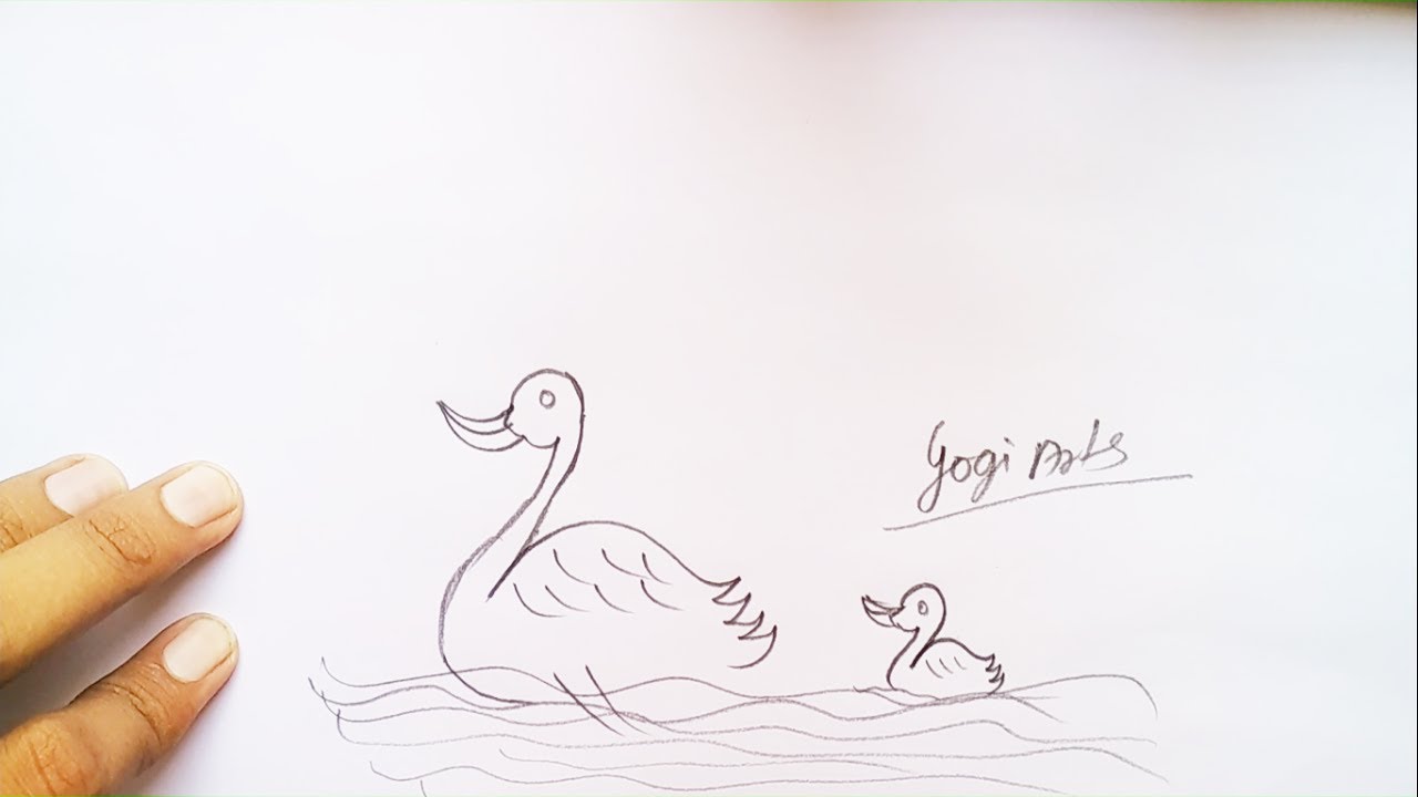 1280x720 How To Draw Drawing Of Duck In A Pond Very Easy Way For Biginers