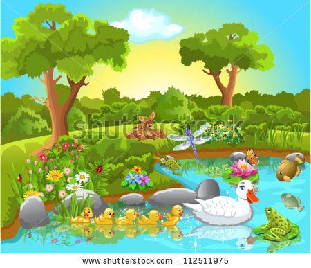 450x387 Duck Pond Drawing Google Search 2 Landscapeampbackground, Pond