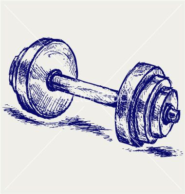 380x400 Sketch Dumbbell Weight Vector Graphic Design