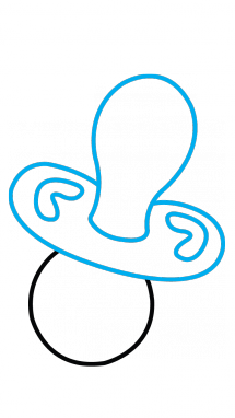 215x382 How To Draw A Pacifier, Easy Step By Step Drawing Tutorial