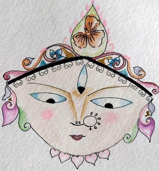 556x600 How To Draw Durga Maa Step By Step