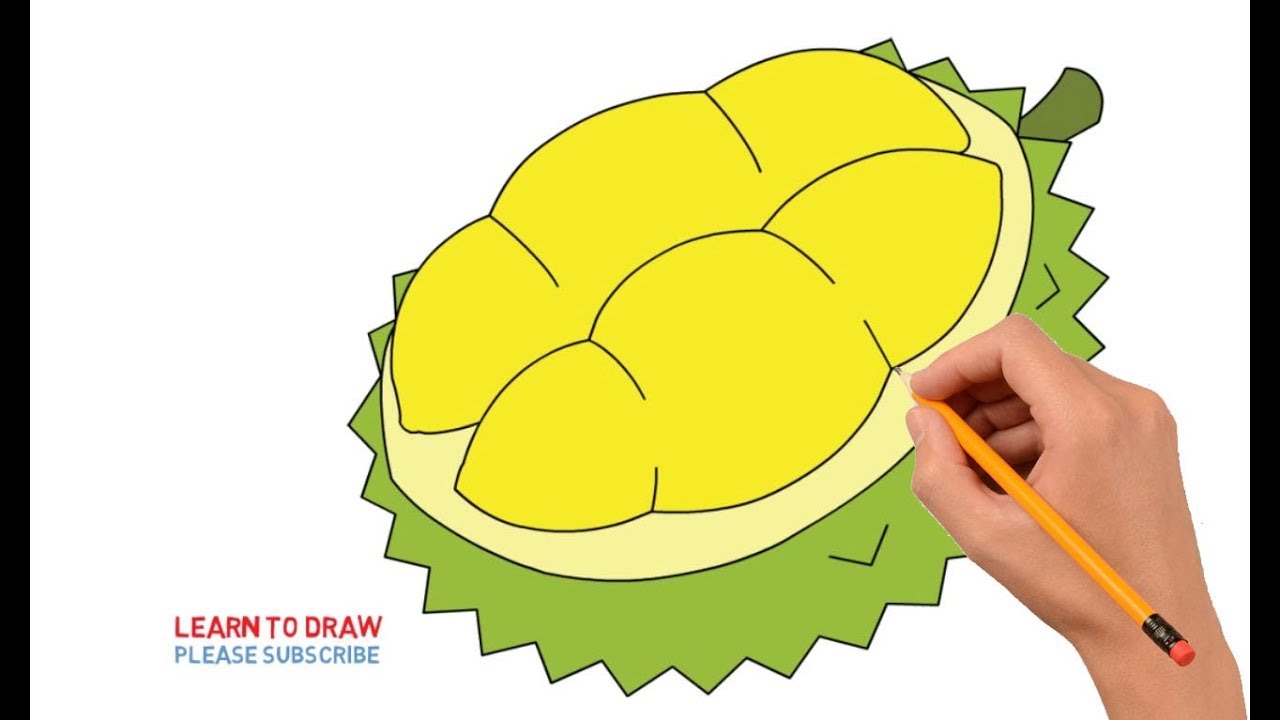 1280x720 How To Draw A Durian Step By Step Easy For Kids
