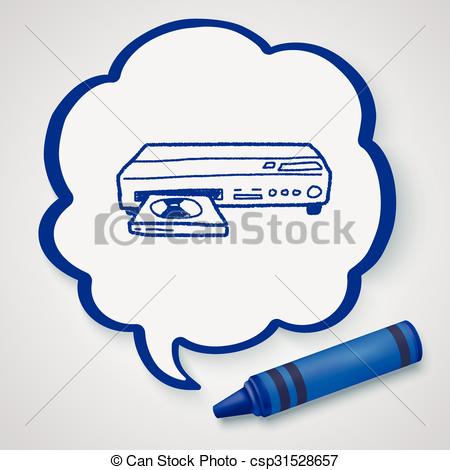 450x470 Dvd Player Doodle Clipart Vector