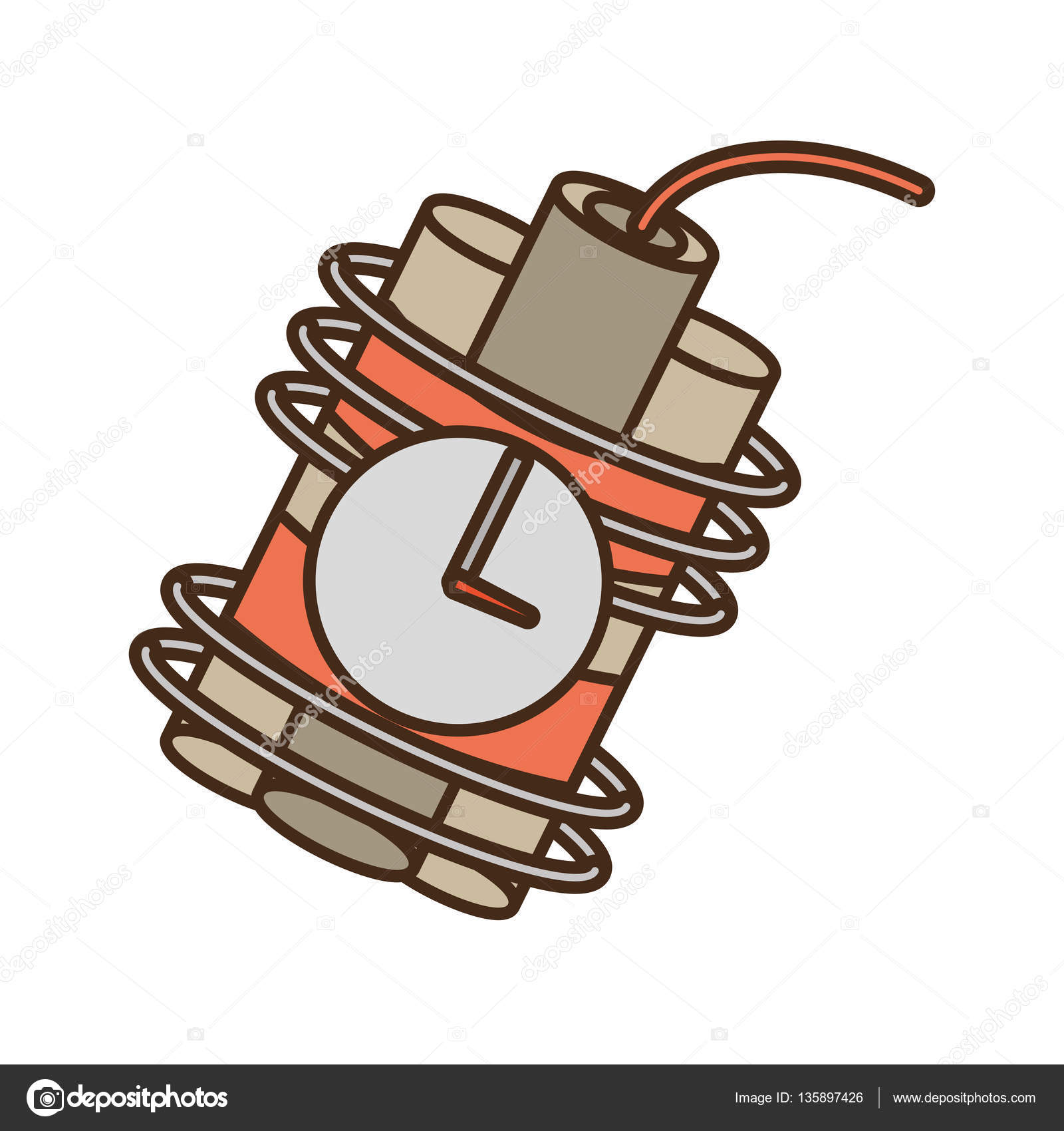 1600x1700 Cartoon Dynamite Sticks Mining Clock Stock Vector Djv
