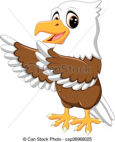 380x470 Illustration Of Cute Eagle Cartoon Vector Illustration