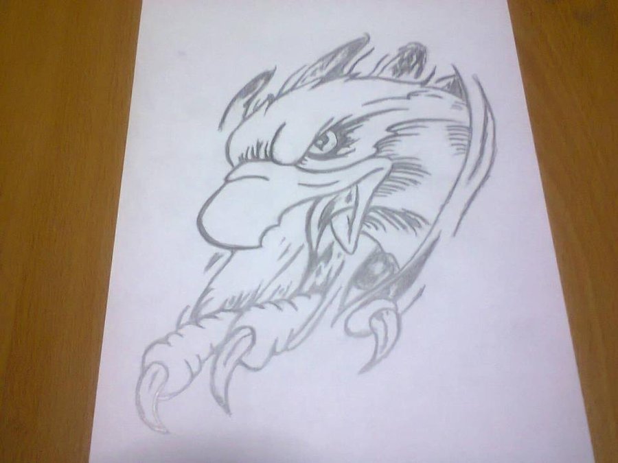900x675 Eagle Tattoo Drawing By Demonulnoptii