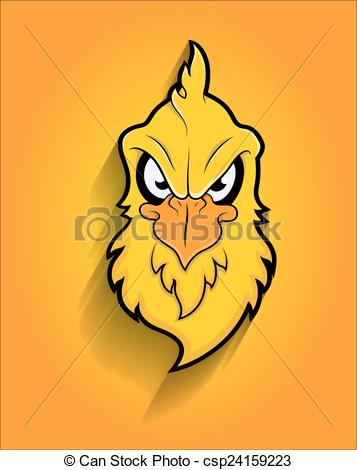 357x470 Retro Eagle Bird Face Mascot. Cartoon Angry Mascot Yellow